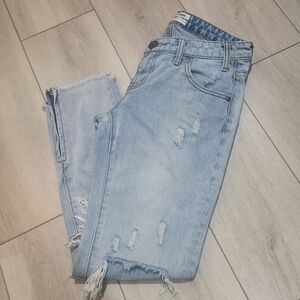 One x One Teaspoon Women's Freebirds Ankle Distressed Denim Jeans Size 25 Blue